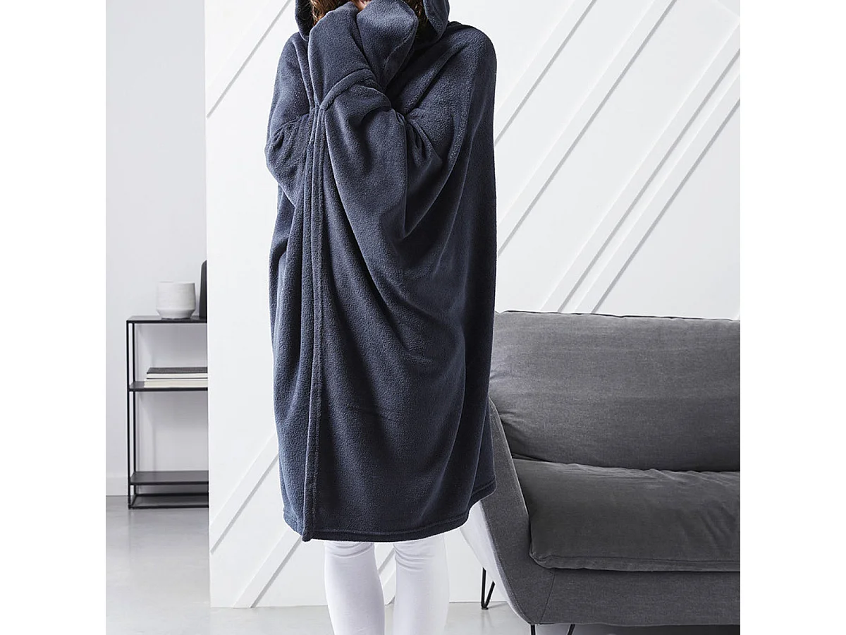 Plaid à capuche tout doux 115 x 165 cm