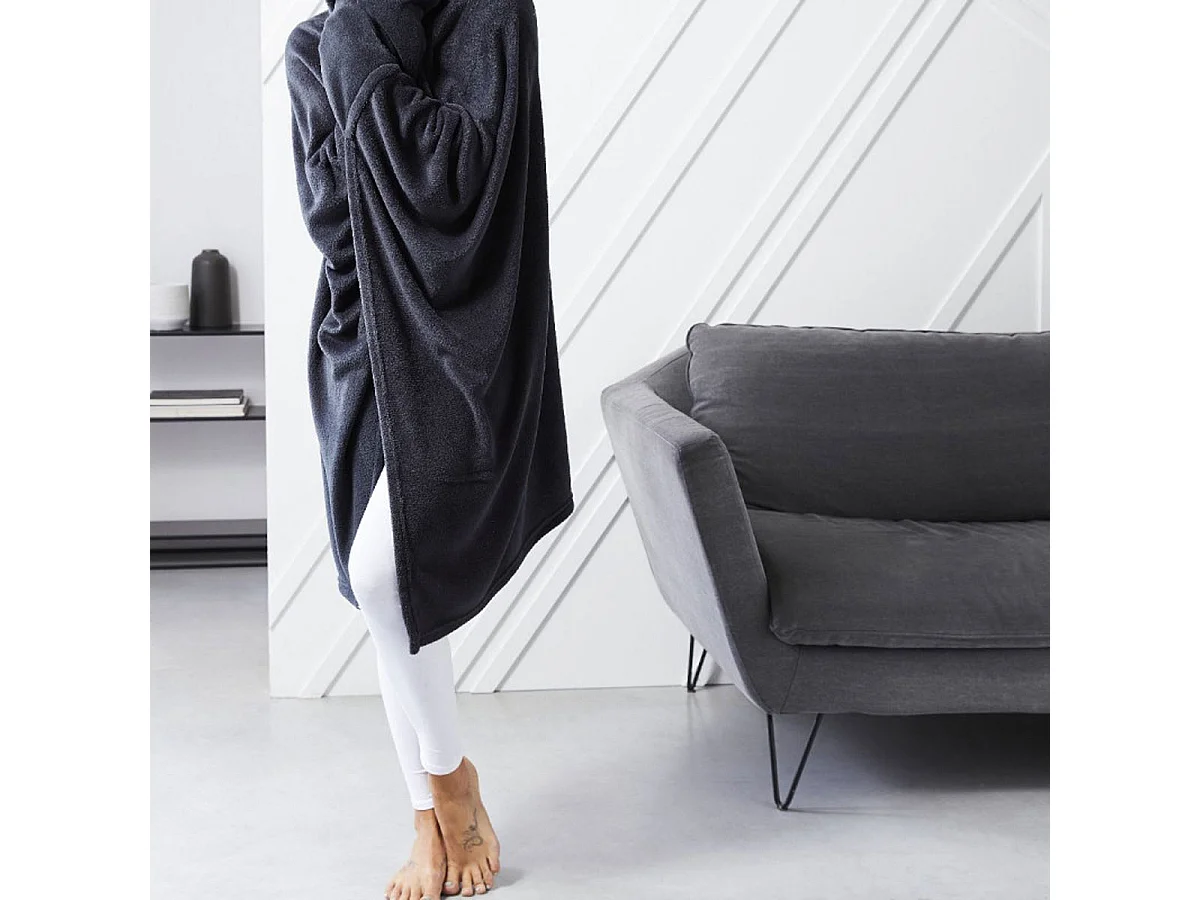 Plaid à capuche tout doux 115 x 165 cm