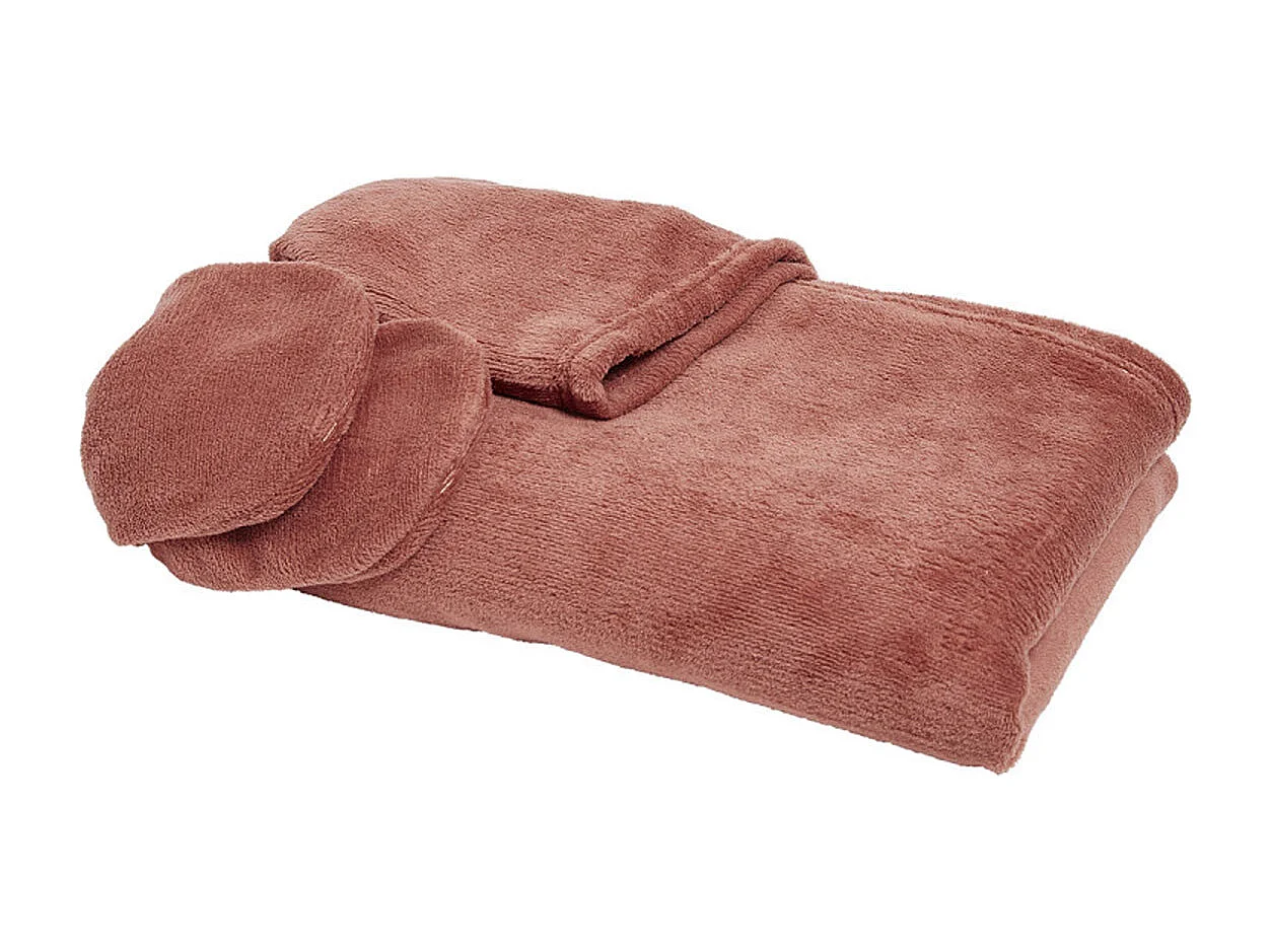 Plaid tacto seda con capucha y manoplas