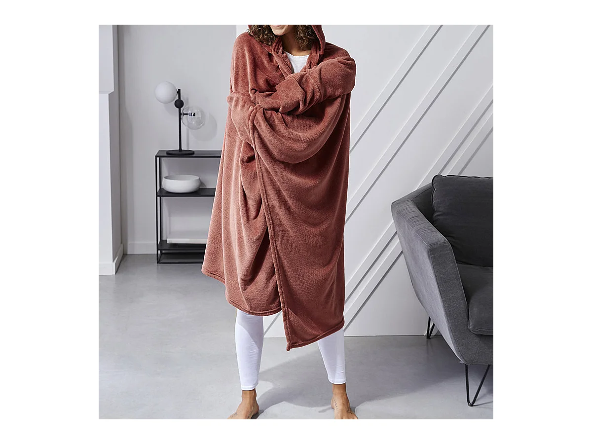 Plaid à capuche tout doux 115 x 165 cm