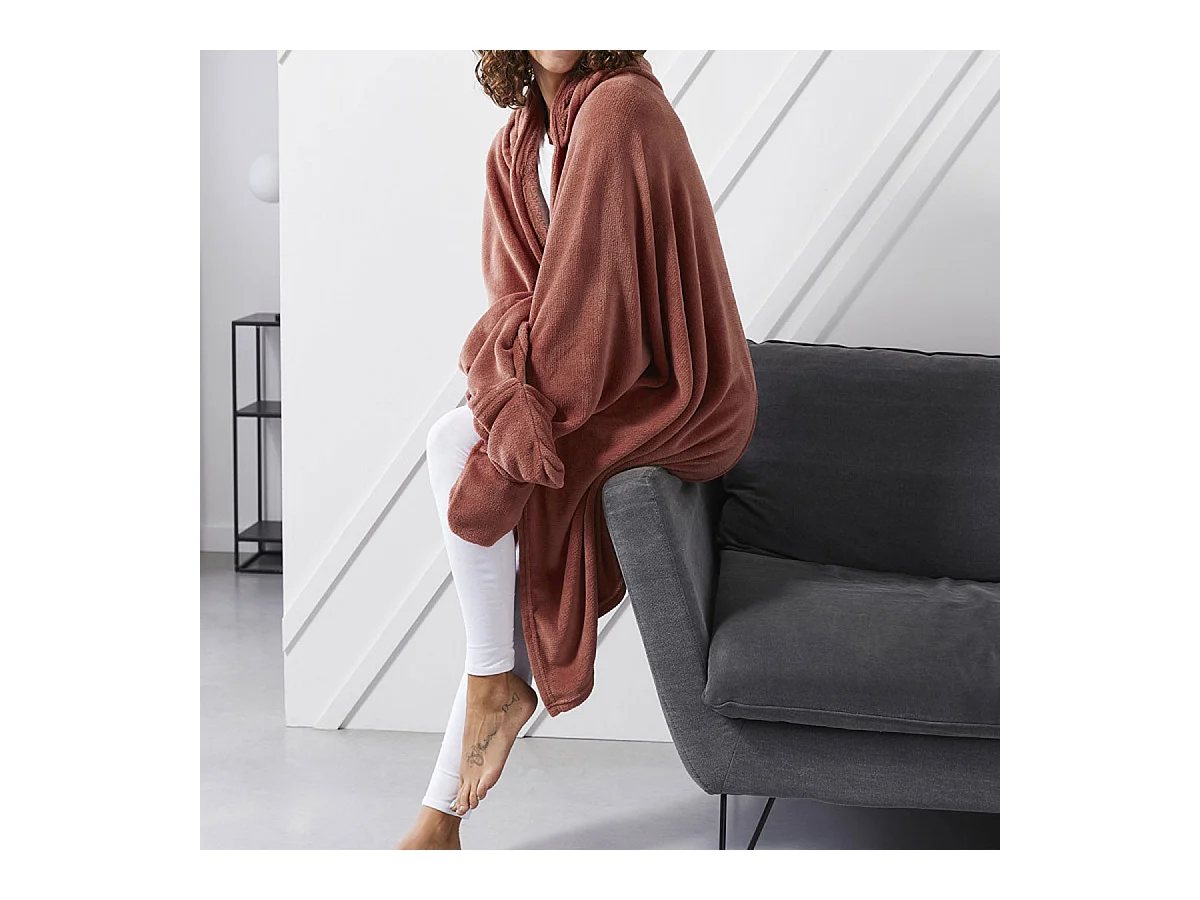 Plaid à capuche tout doux 115 x 165 cm