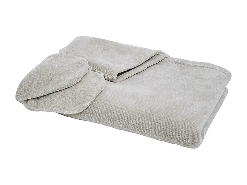 Seta a quadri con cappuccio e muffole