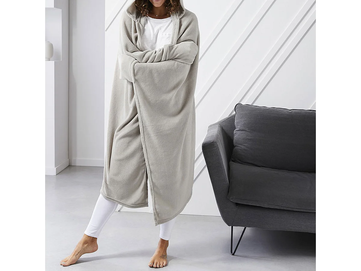 Plaid à capuche tout doux 115 x 165 cm