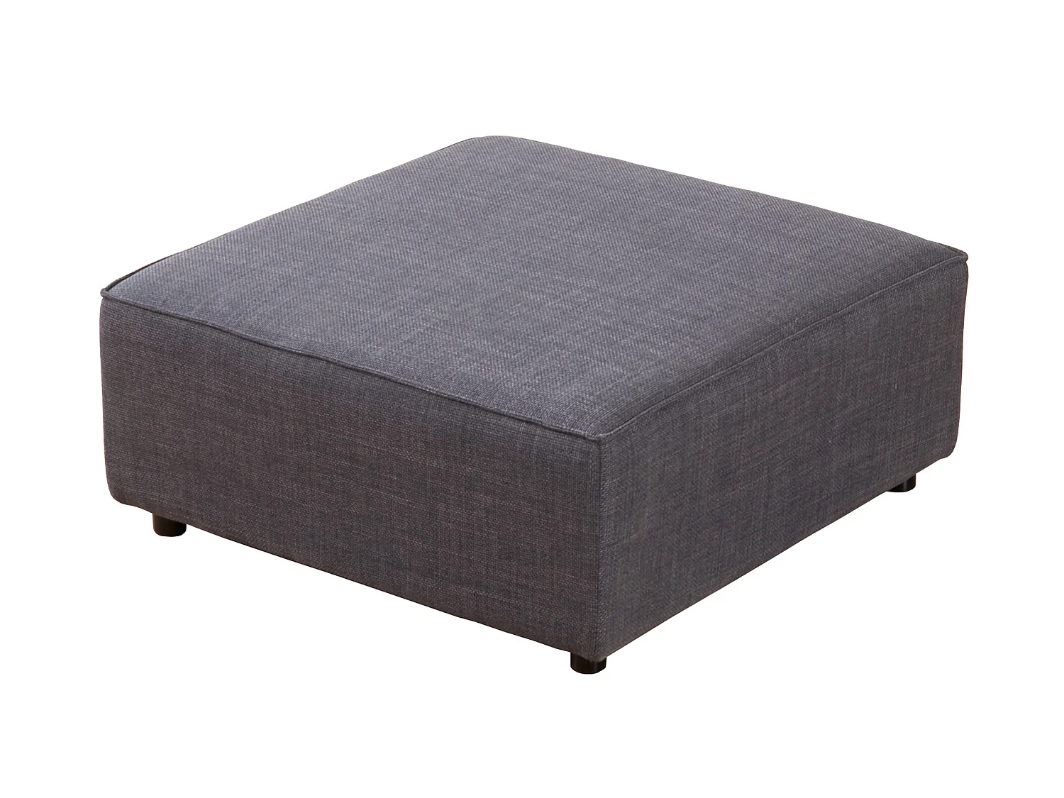 Pouf pour canapé en tissu gris avec structure interne en bois - Longueur 90 x Profondeur 90 x Hauteur 42 cm