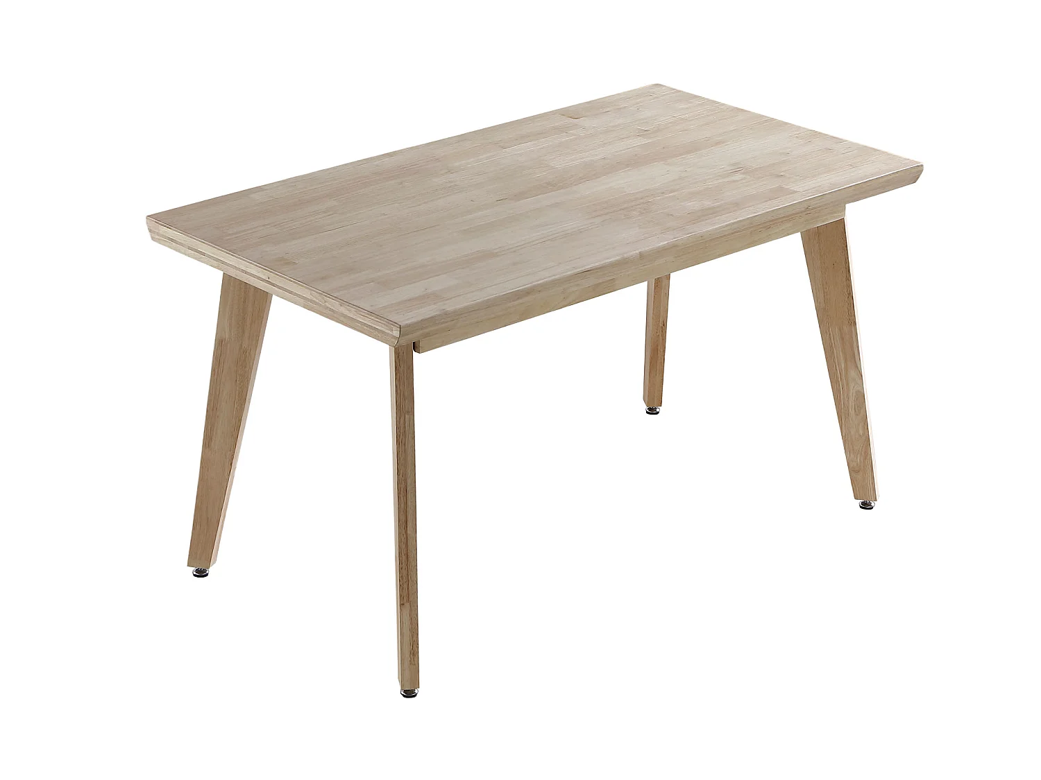 Table à manger rectangulaire fixe en bois de chêne naturel - Longueur 150 x Profondeur 90 x Hauteur 76 cm