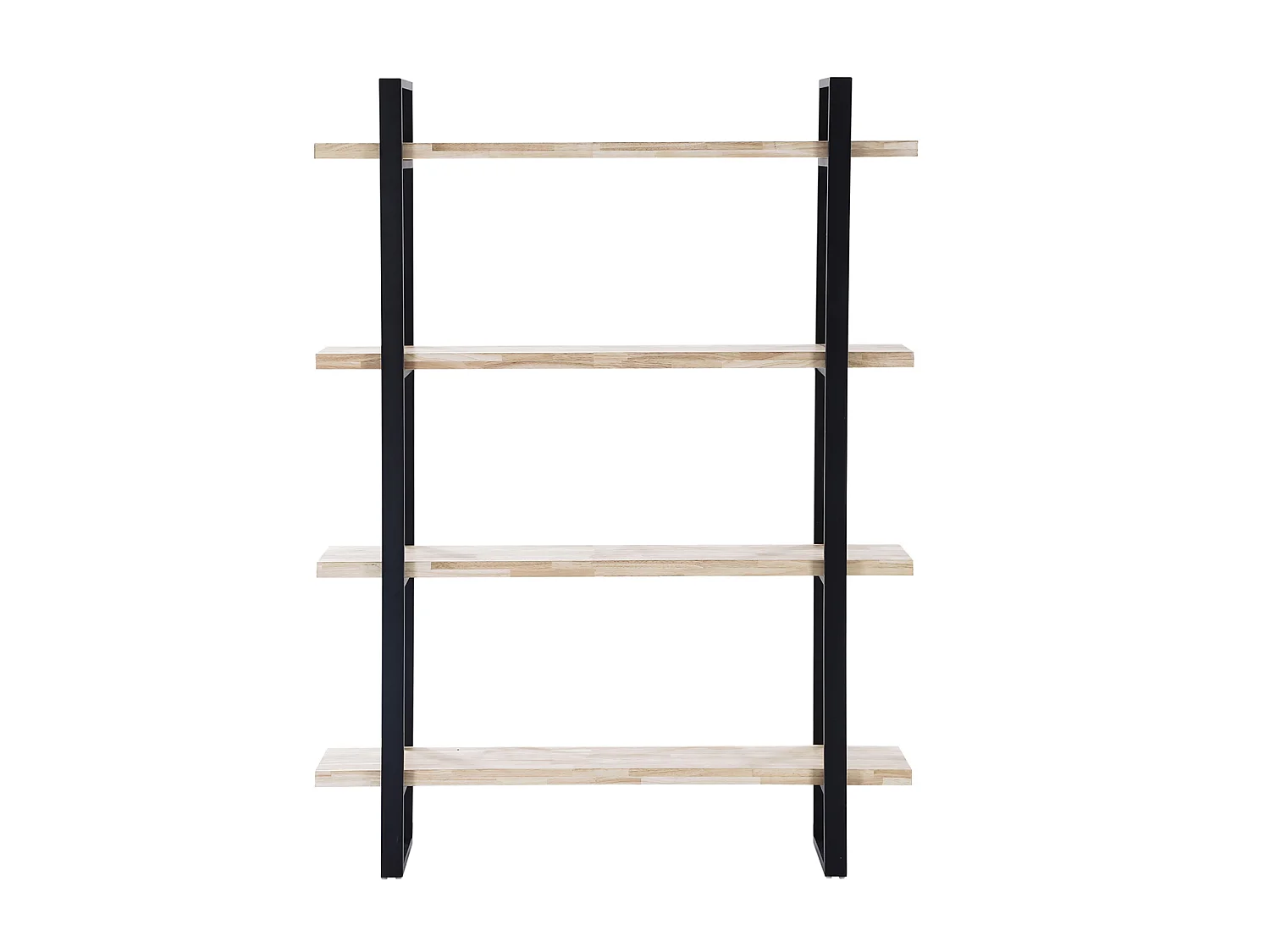 Étagère haute en bois de chêne nordique avec pieds en métal noir - Longueur 120 x Profondeur 35 x Hauteur 180 cm