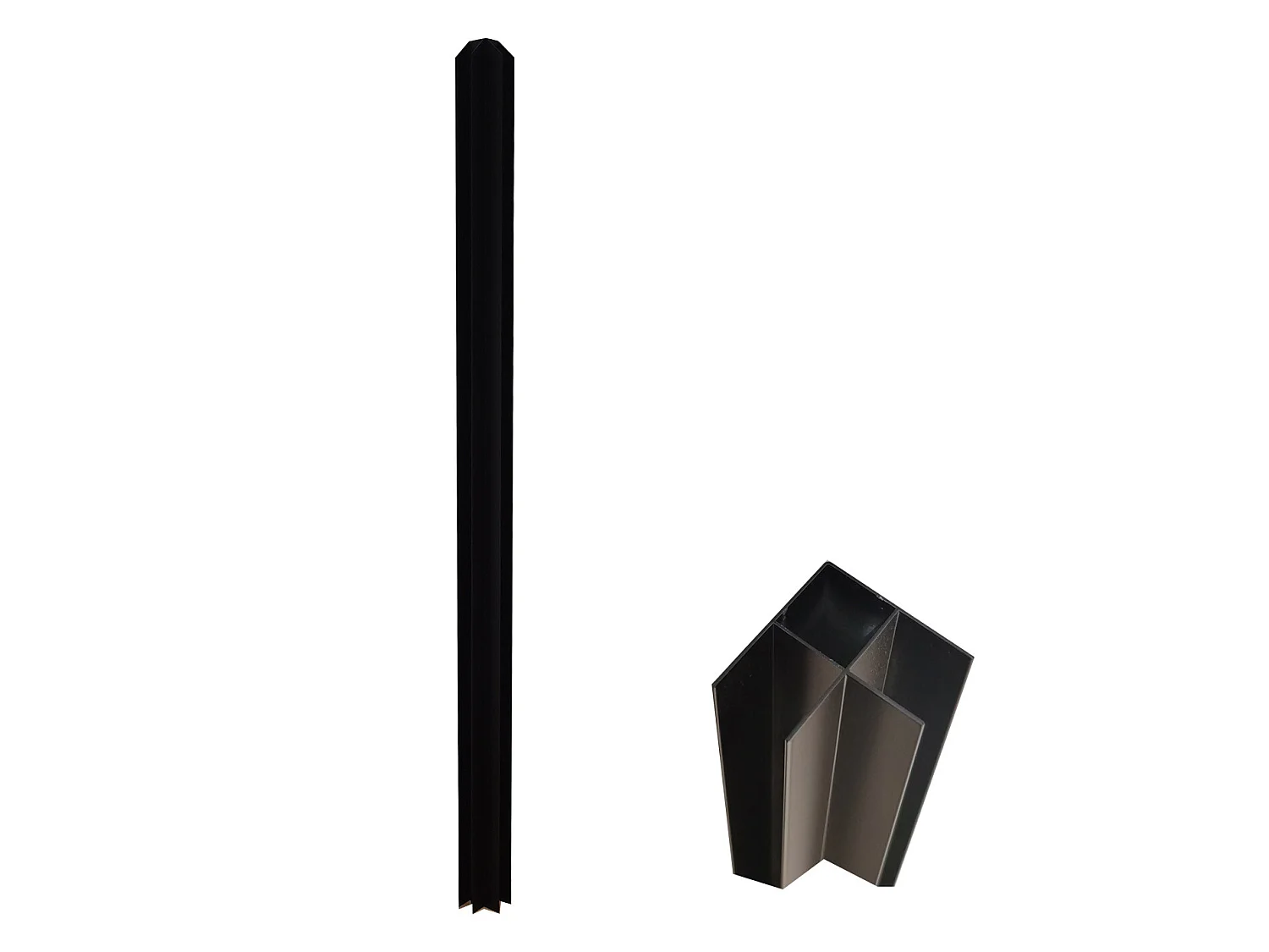 Verrière d'angle atelier en aluminium thermolaqué - L150 x L60 x H130 cm - Noir - BAYVIEW