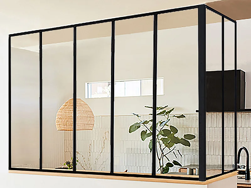 Hoekraam werkplaats van gepoedercoat aluminium - L150 x B60 x H130 cm - Zwart - BAYVIEW