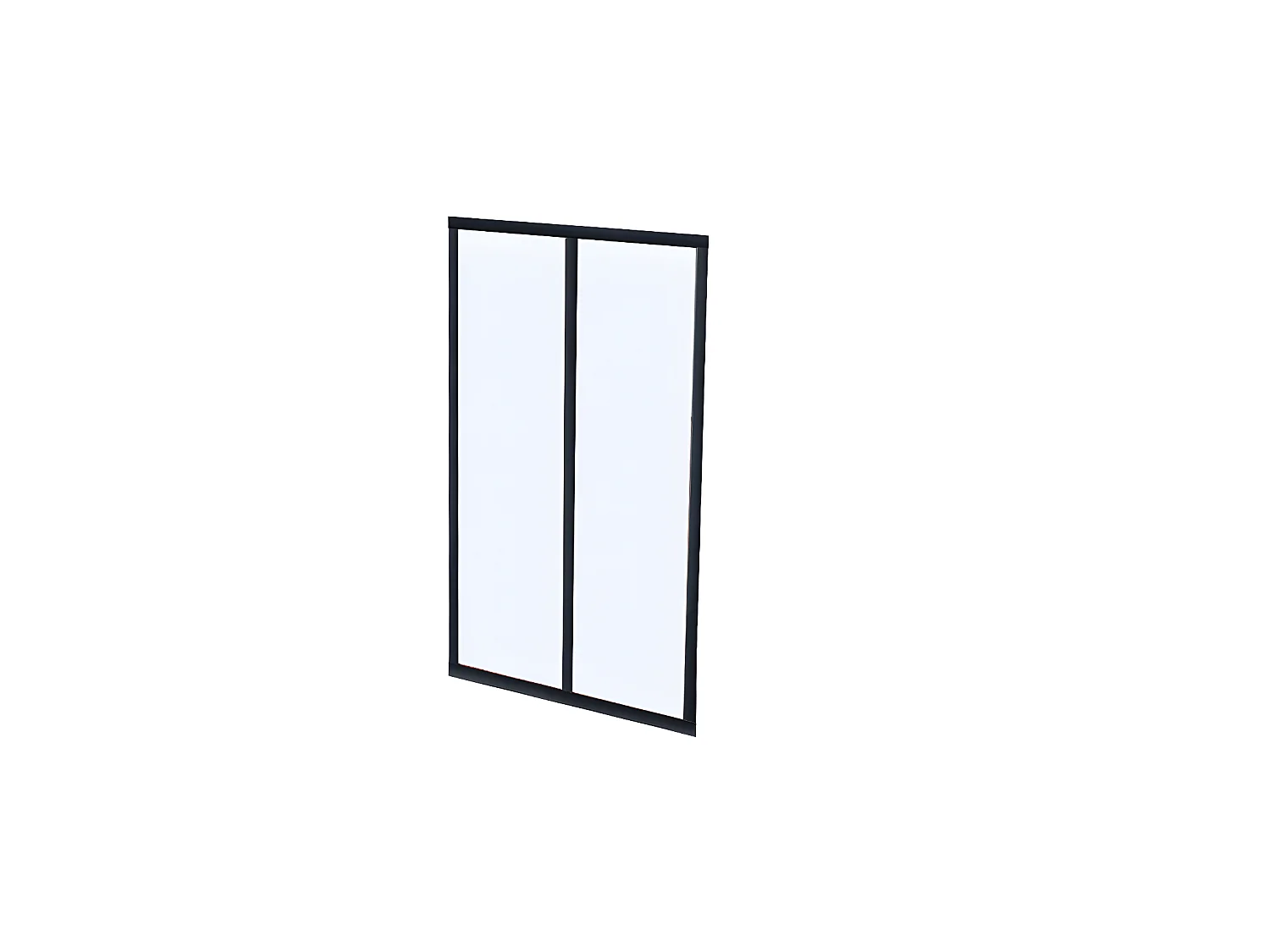 Hörnglasvägg för ateljé i pulverlackerad aluminium - L180 x L60 x H130 cm - Svart - BAYVIEW