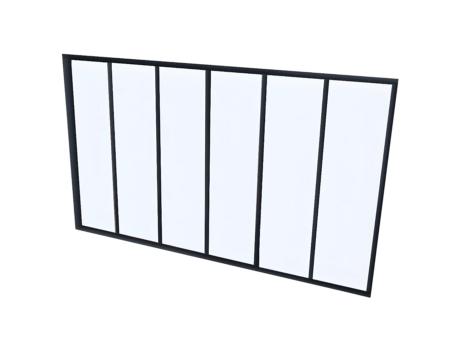 Glaswand Ecklösung - 180 x 60 x 130 cm - thermolackiertes Aluminium - Schwarz - BAYVIEW