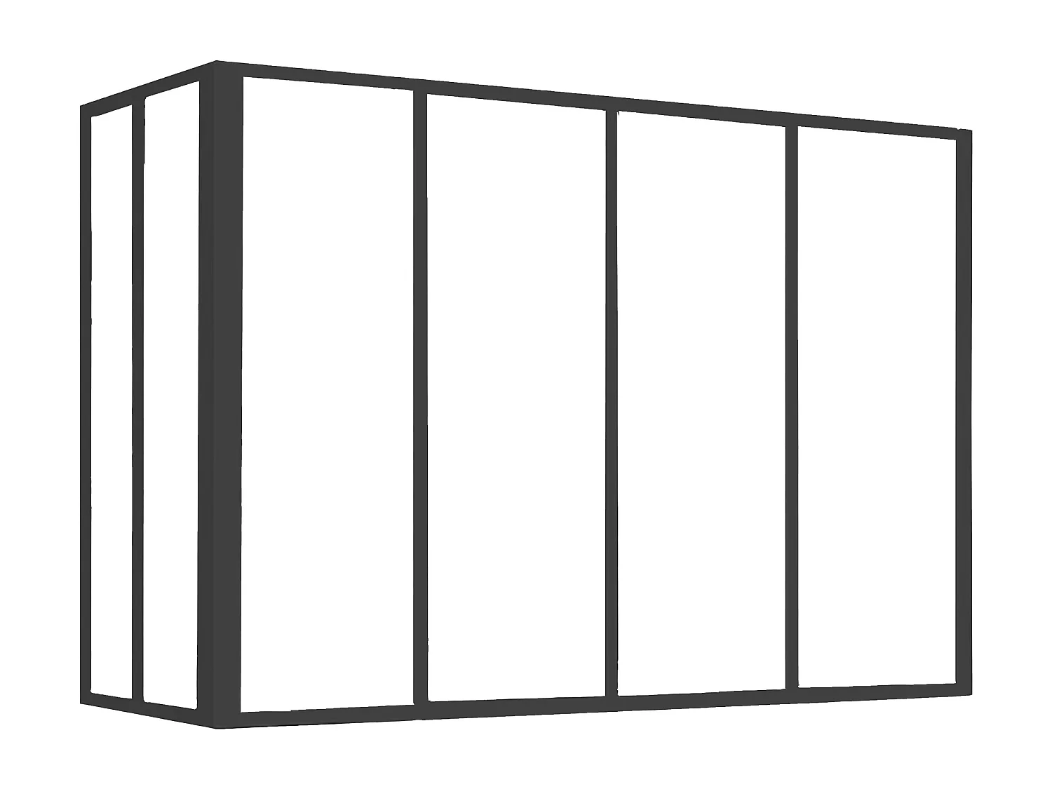 Verrière d'angle atelier en aluminium thermolaqué - L120 x L60 x H105 cm - Noir - BAYVIEW