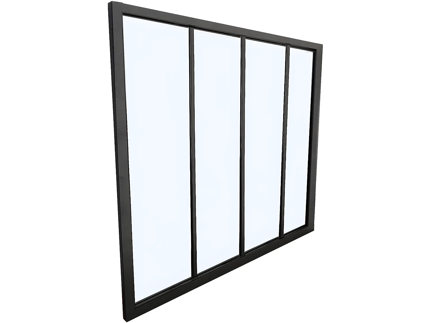 Verrière d'angle atelier en aluminium thermolaqué - L120 x L60 x H105 cm - Noir - BAYVIEW