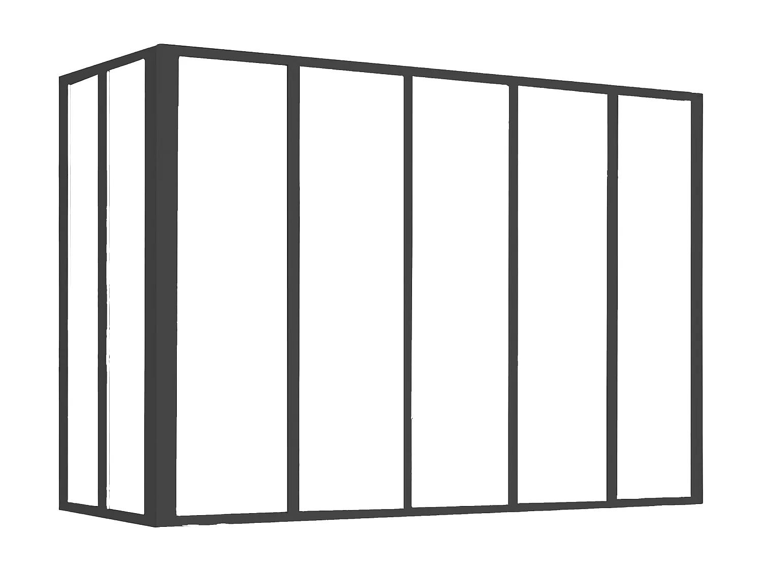 Verrière d'angle atelier en aluminium thermolaqué - L150 x L60 x H105 cm - Noir - BAYVIEW