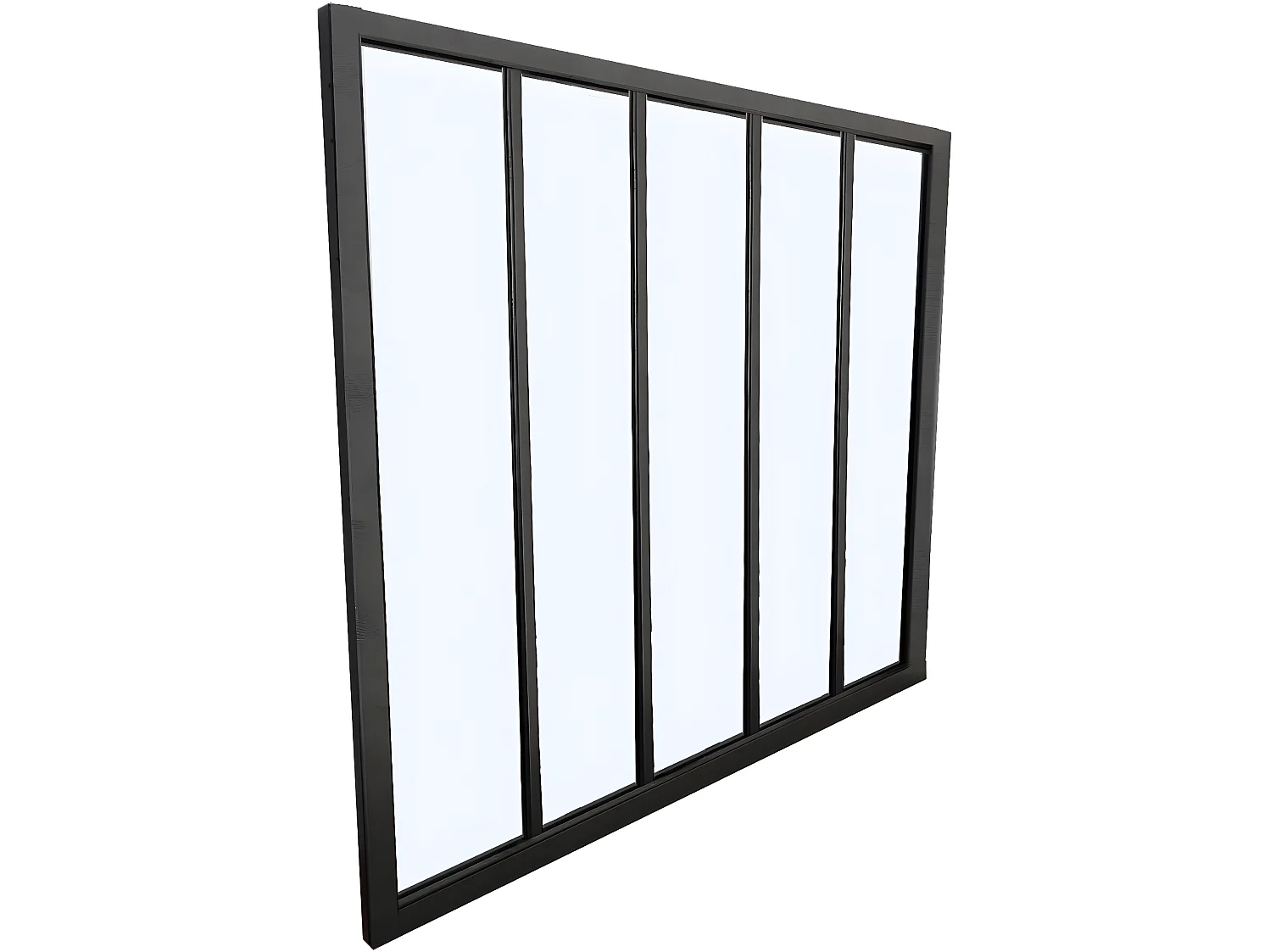 Verrière d'angle atelier en aluminium thermolaqué - L150 x L60 x H105 cm - Noir - BAYVIEW