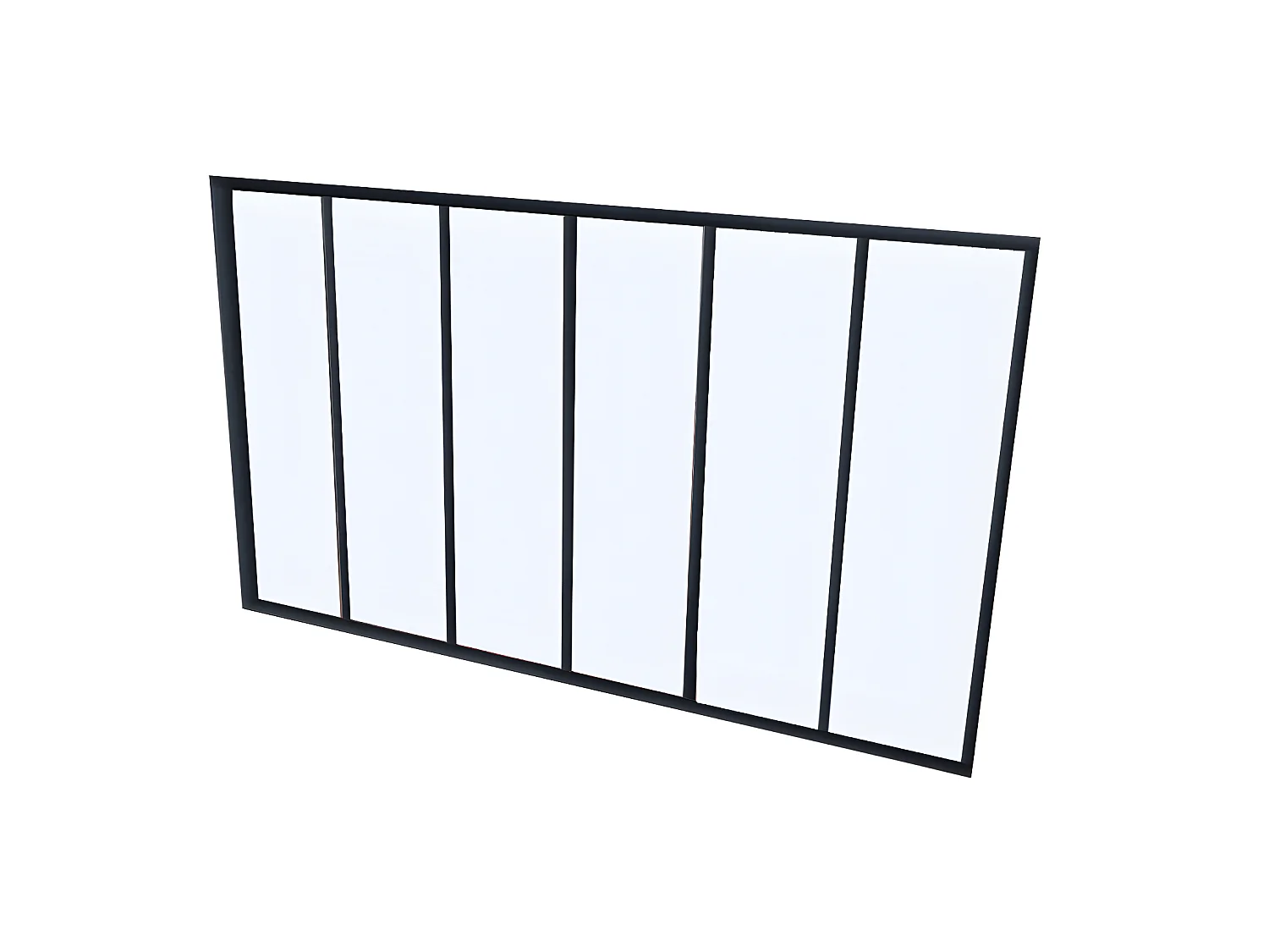 Glaswand Ecklösung - 180 x 60 x 105 cm - thermolackiertes Aluminium - Schwarz - BAYVIEW