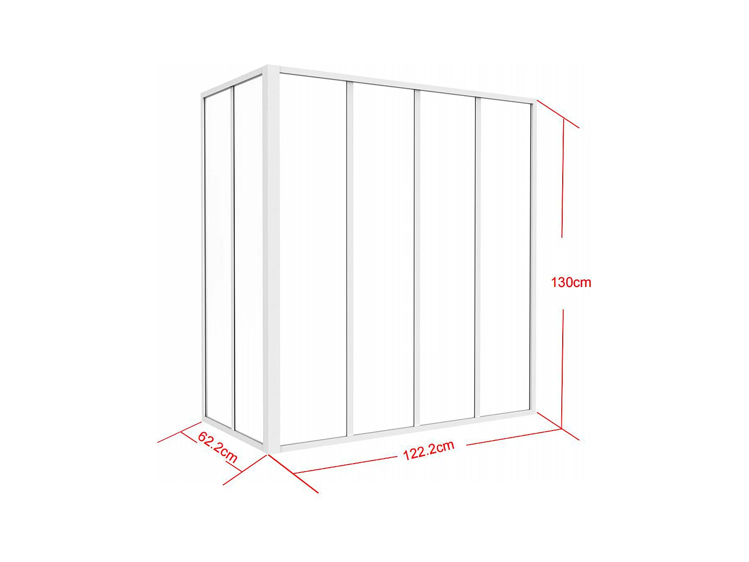 Verrière d'angle atelier en aluminium thermolaqué - L120 x L60 x H130 cm - Blanc - BAYVIEW