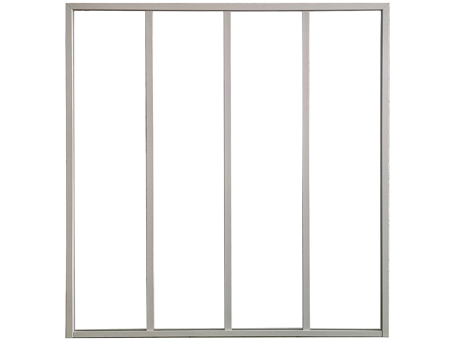 Glaswand Ecklösung - 120 x 60 x 130 cm - thermolackiertes Aluminium - Weiß - BAYVIEW