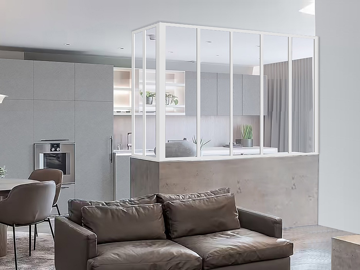 Verrière d'angle atelier en aluminium thermolaqué L150 x L60 x H130 cm