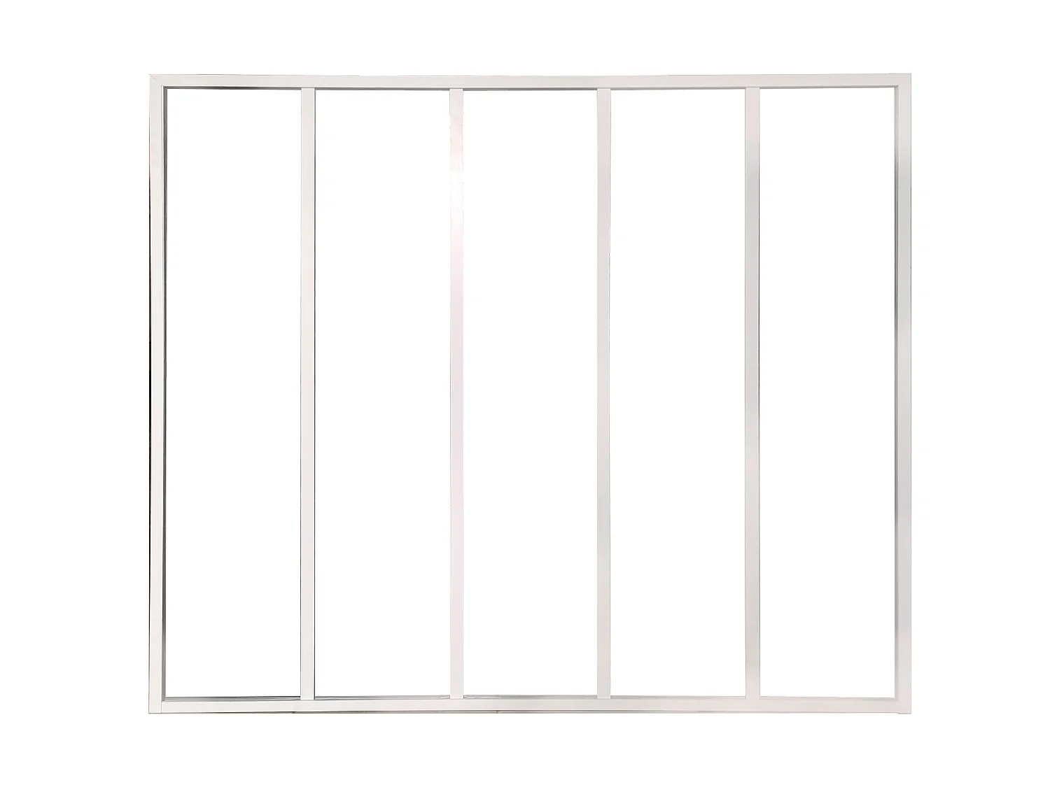 Vetrata angolare L150 x L60 x H130 cm in Alluminio termolaccato Bianco Stile atelier - BAYVIEW