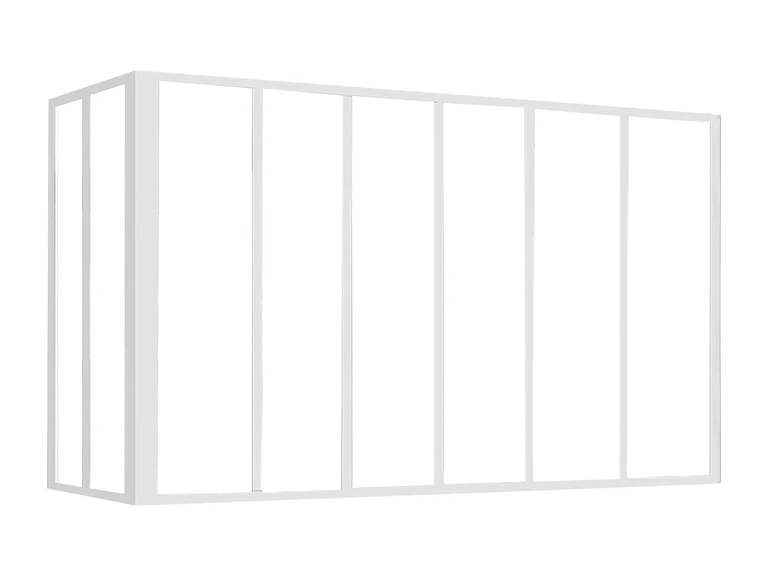 Verrière d'angle atelier en aluminium thermolaqué - L180 x L60 x H130 cm - Blanc - BAYVIEW