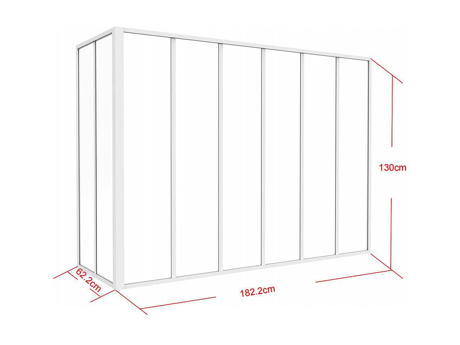 Verrière d'angle atelier en aluminium thermolaqué - L180 x L60 x H130 cm - Blanc - BAYVIEW