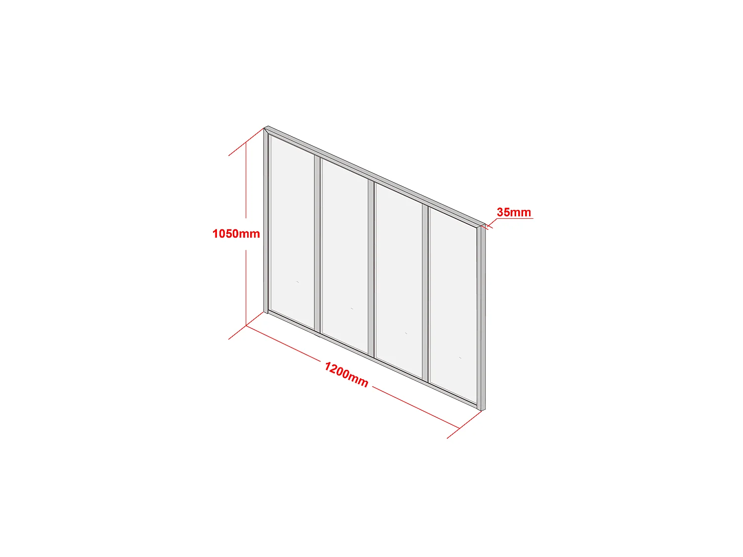 Ścianka narożna z aluminium malowanego proszkowo - Dł.120 x Gł.60 x Wys.105 cm - Biała - BAYVIEW