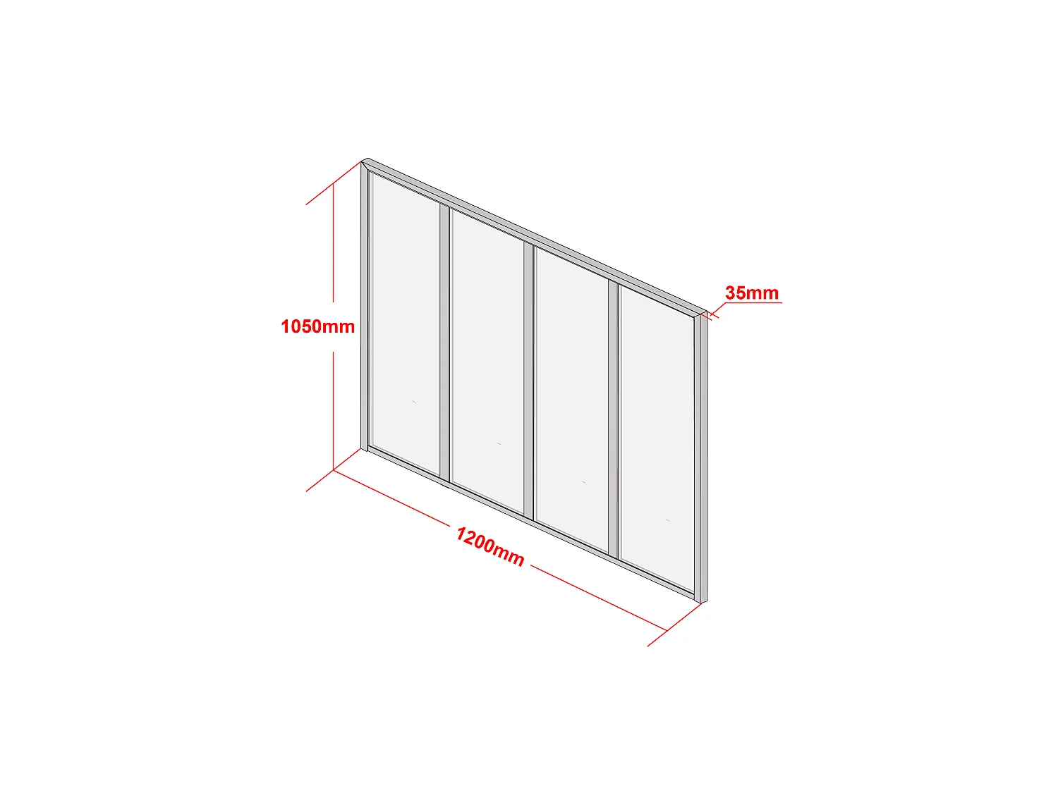 Hoekraam werkplaats van gepoedercoat aluminium - L120 x B60 x H105 cm - Wit - BAYVIEW