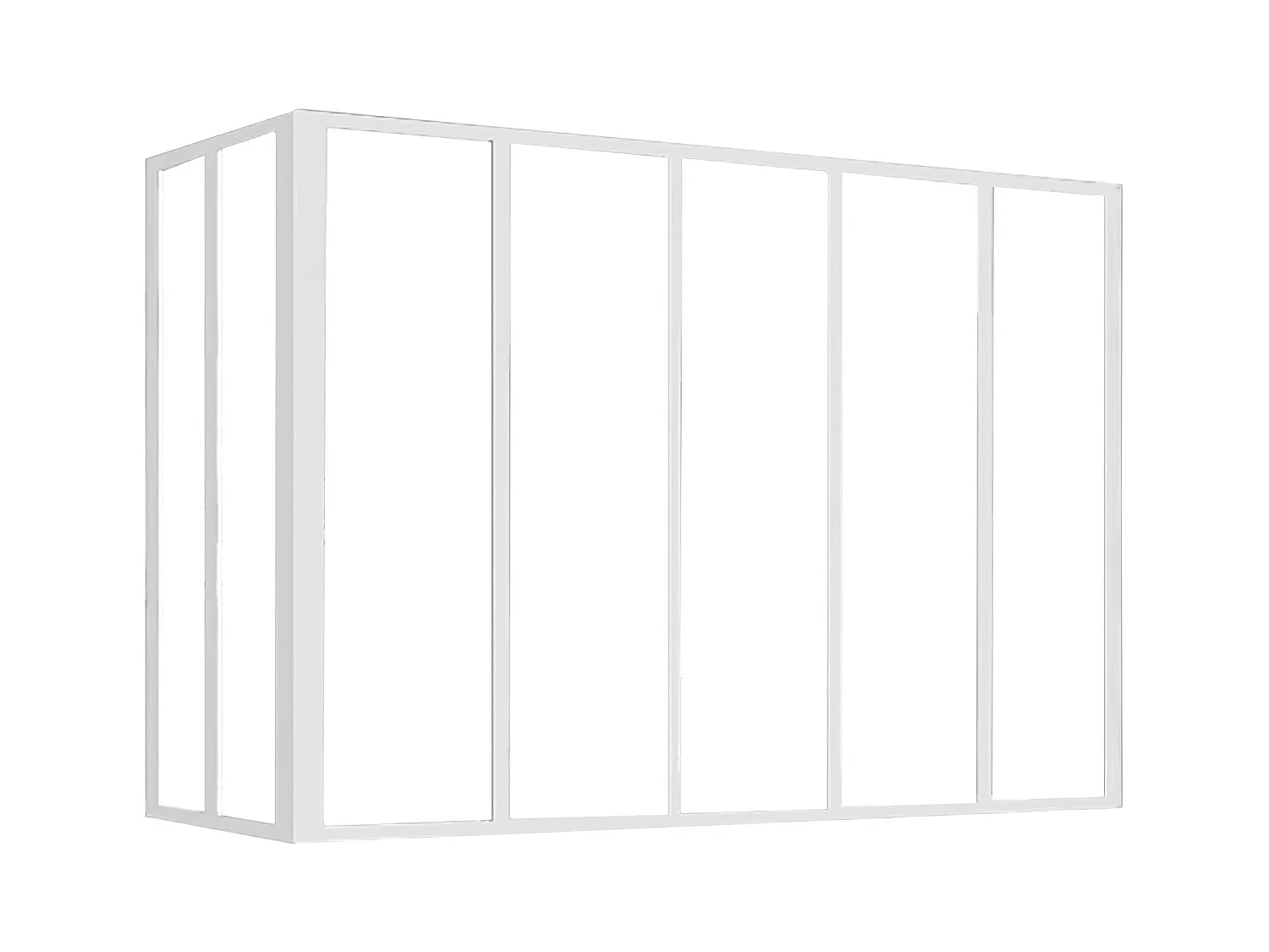 Vetrata angolare L150 x L60 x H105 cm in Alluminio termolaccato Bianco Stile atelier - BAYVIEW