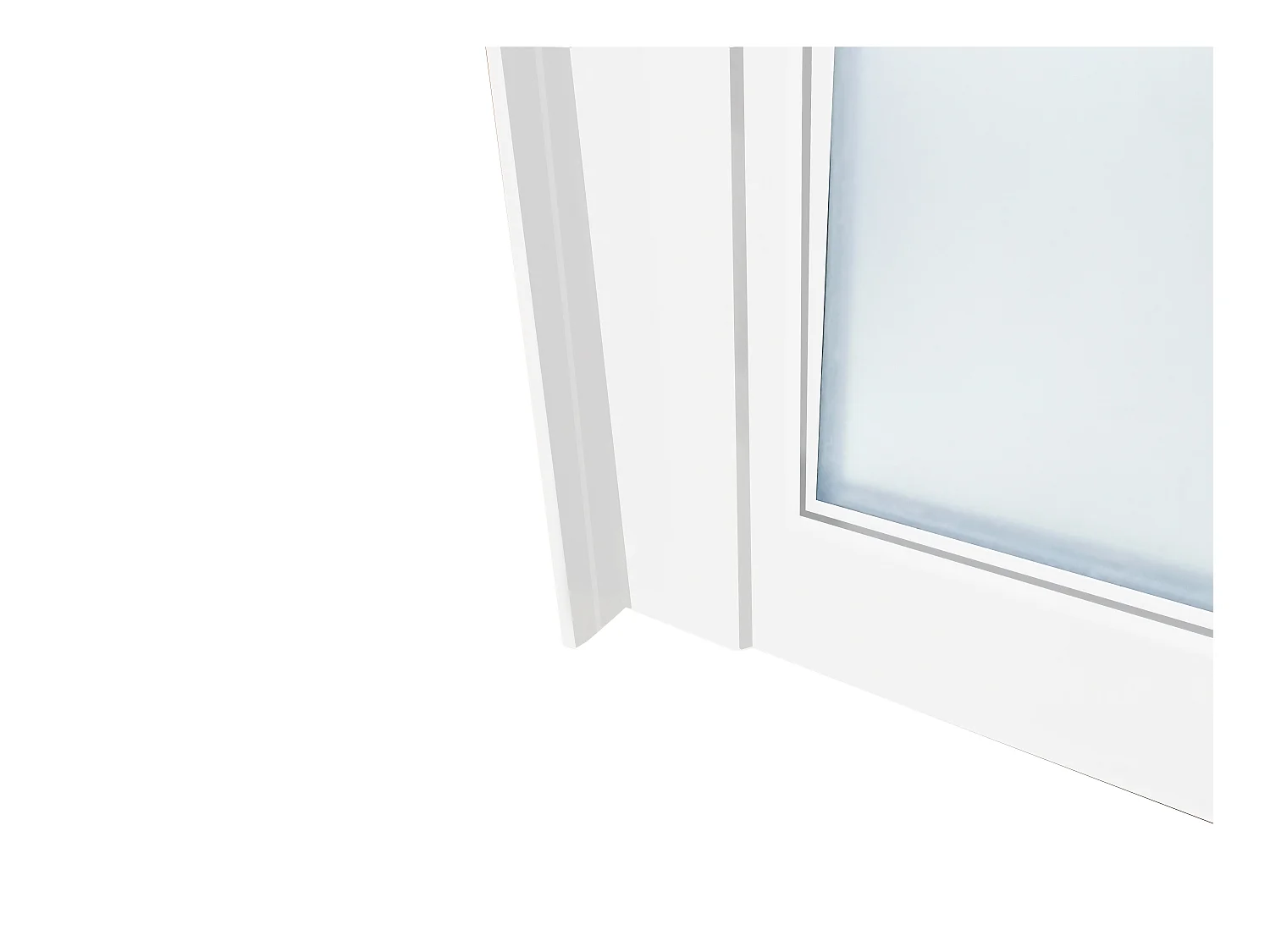Vetrata angolare L150 x L60 x H105 cm in Alluminio termolaccato Bianco Stile atelier - BAYVIEW