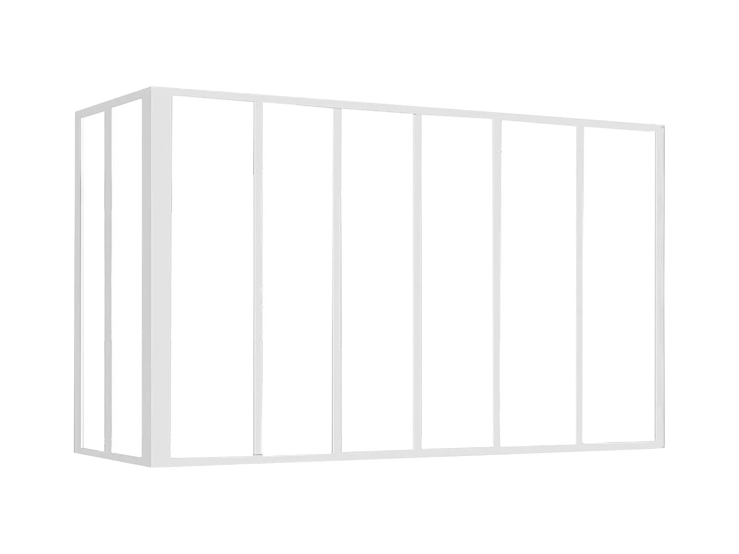 Hjørneglassvindu i lakkert aluminium - L180 x L60 x H105 cm - Hvit - BAYVIEW