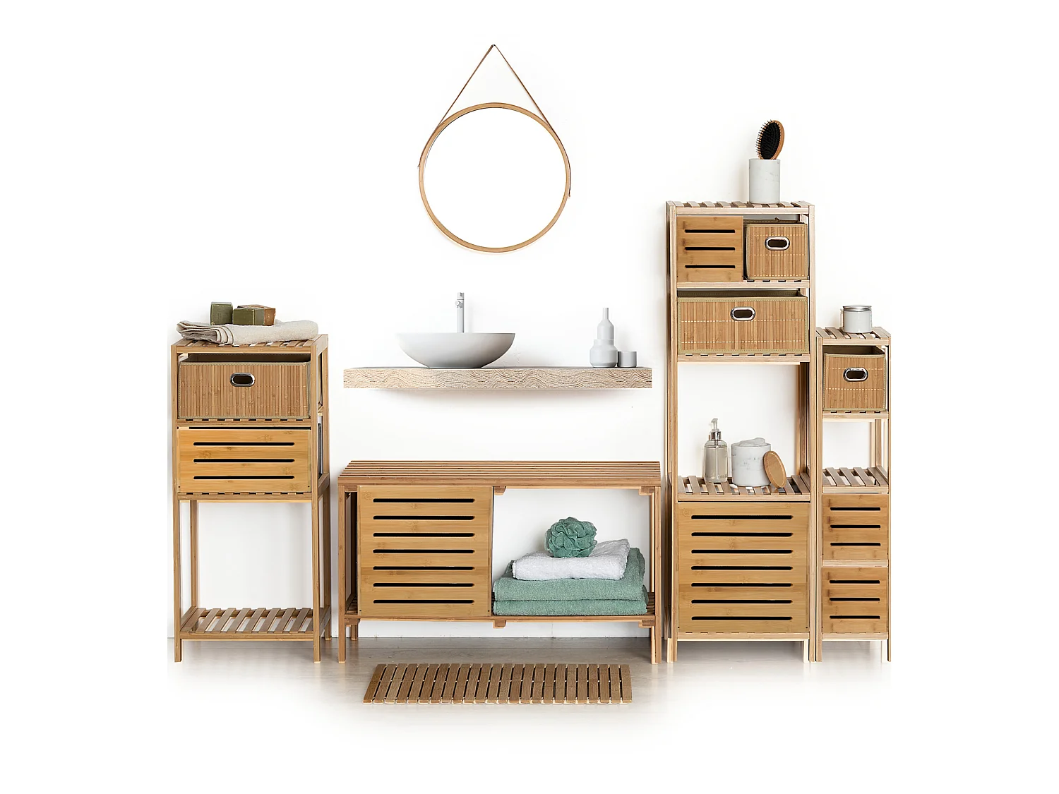 Boite de Rangement carrée en Bambou 31 x 31 cm