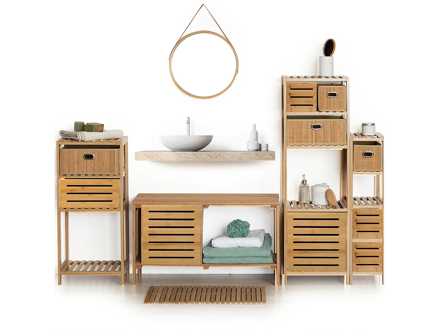 Boite de Rangement carrée en Bambou 31 x 31 cm