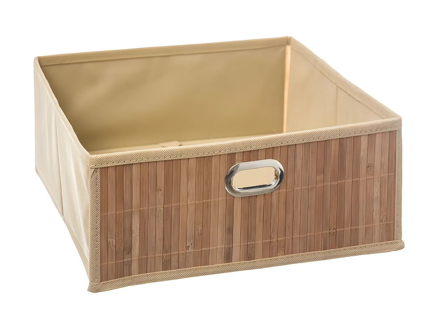 Boite de rangement en Bambou et Tissu 31 x 14 cm