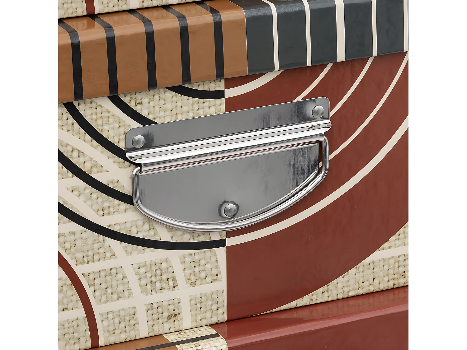 Lot de 6 Boîtes de rangement avec poignées et coins en métal déco Abstrait