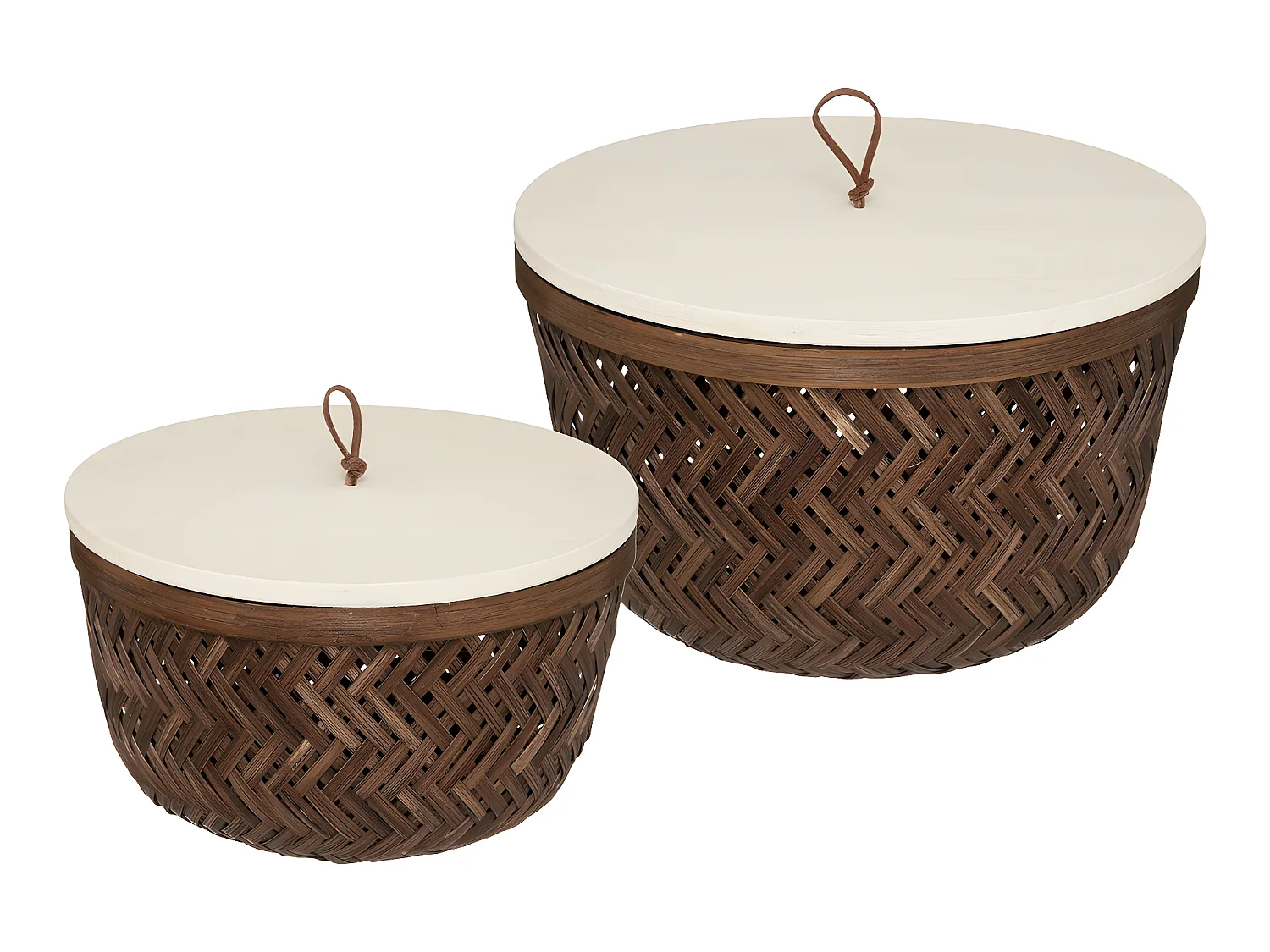 Lot de 2 Boîtes en Bambou et bois de Paulownia