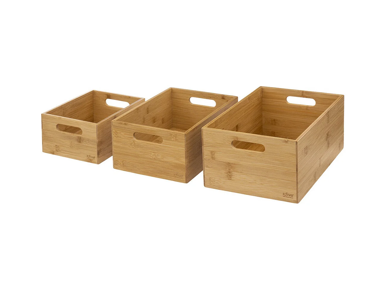 Lot de 3 Boites de rangement rectangles en Bambou