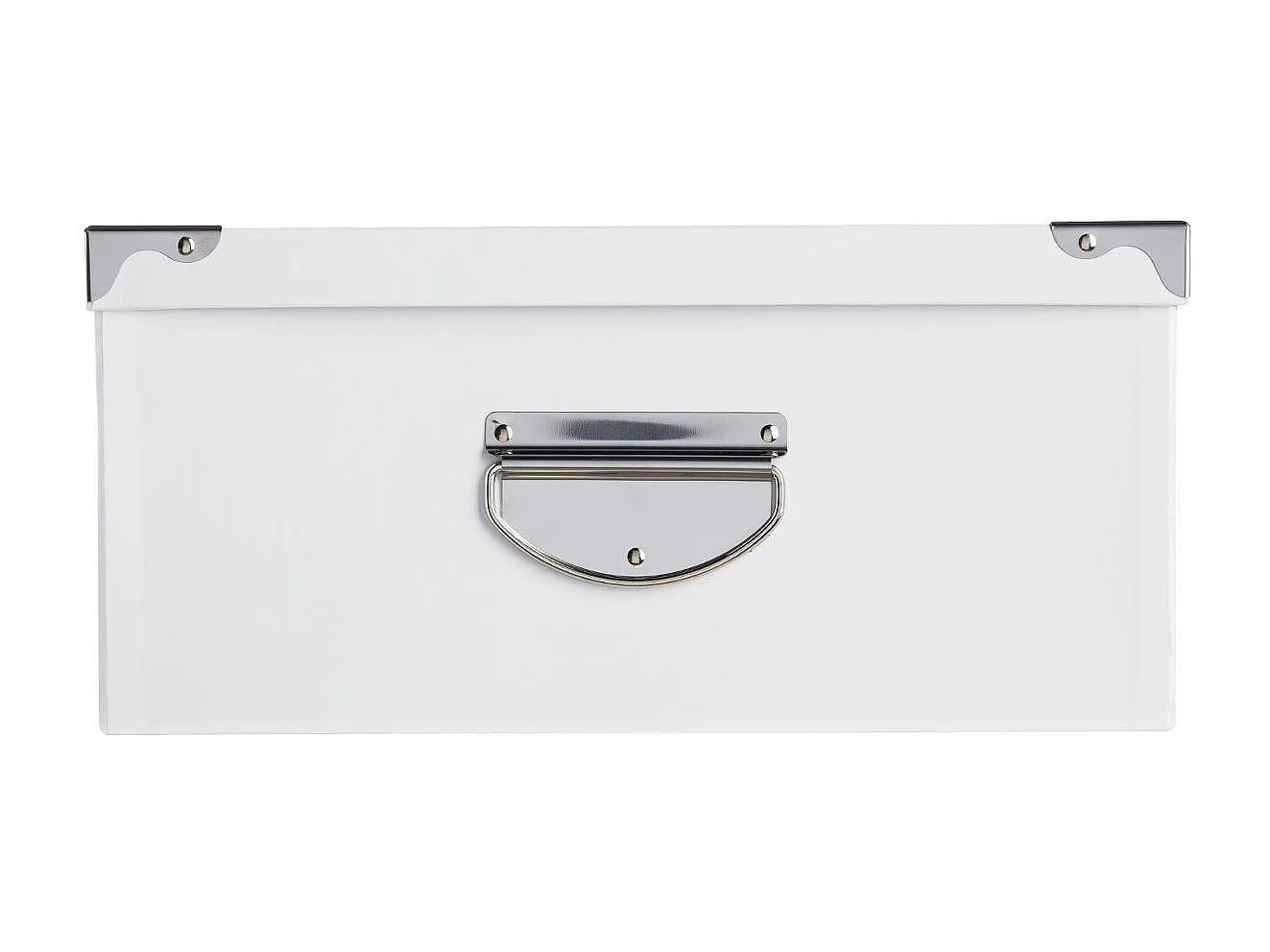 Lot de 6 Boites de rangement avec coins en métal  uni blanc