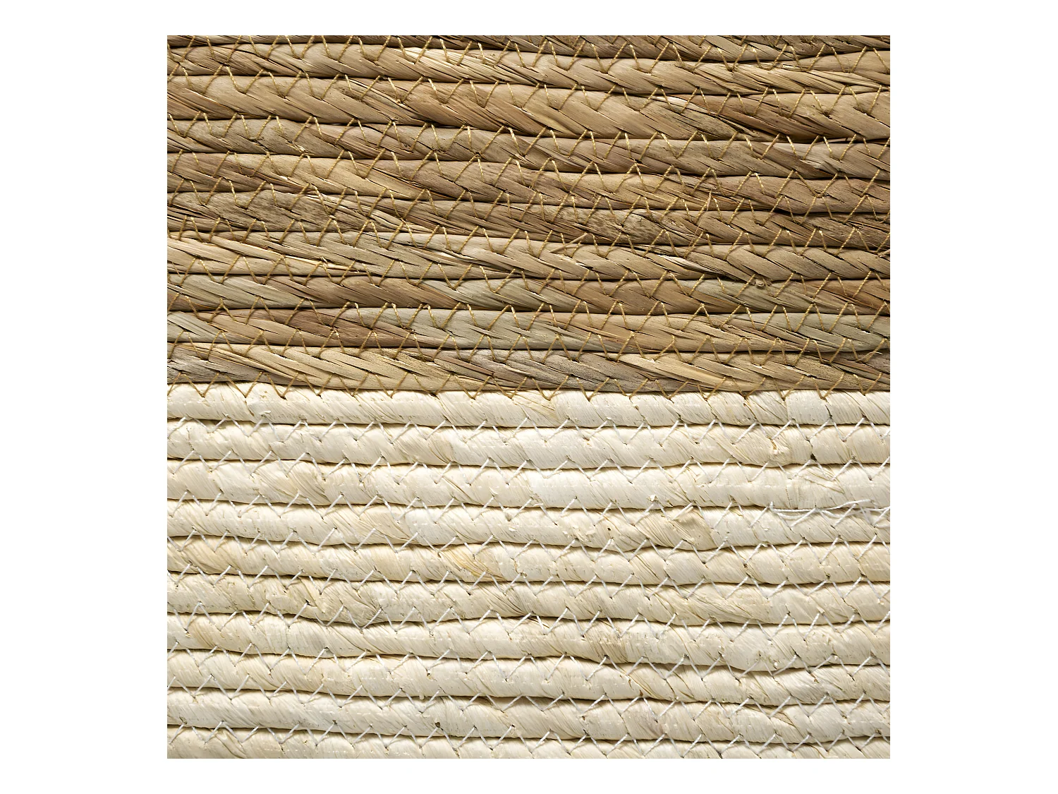 Panier de rangement Blanc bicolore tressé 15 x 31 cm