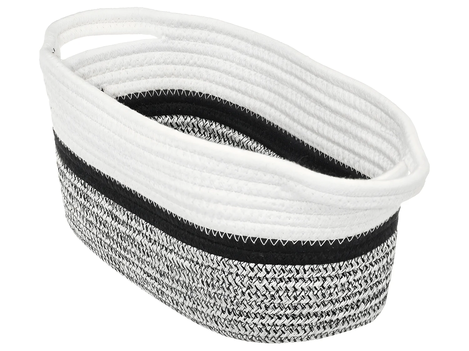 Boite de rangement en fils de coton tricolore 31 x 15 x 15 cm