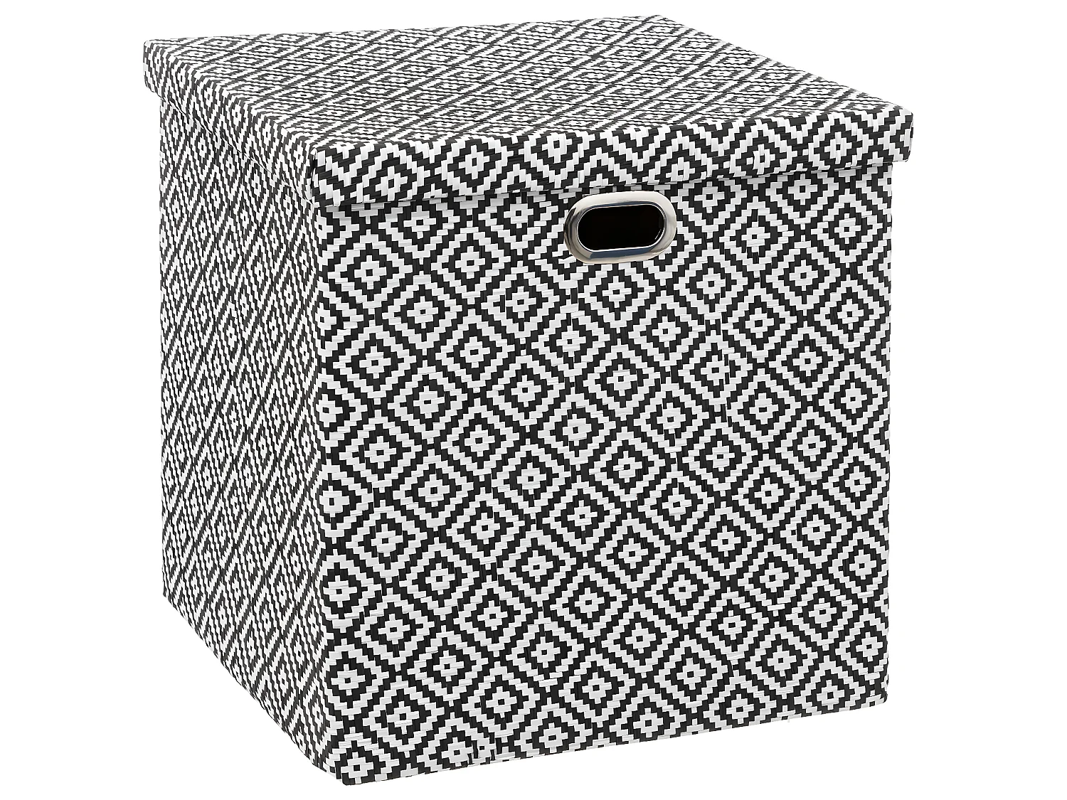 Boite de rangement avec couvercle 31 x 31 x 31 cm déco Noir & Blanc