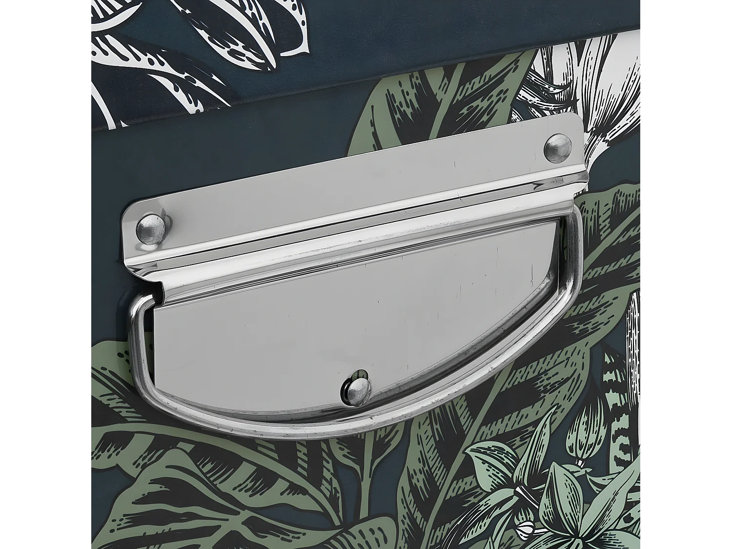 Lot de 6 Boîtes de rangement avec poignées et coins en Métal collection Black Flora