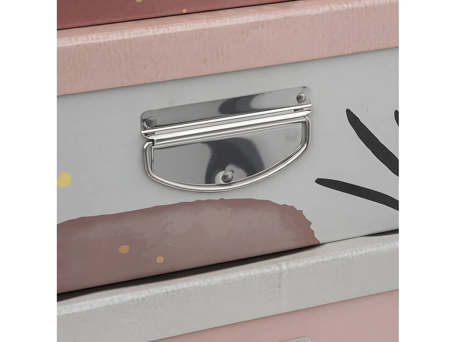 Lot de 6 Boîtes de rangement avec poignées et coins en métal déco Animaux