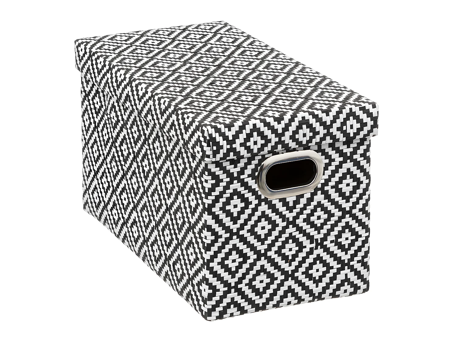 Boite de rangement avec couvercle 15 x 31 x 15 cm déco Noir & Blanc