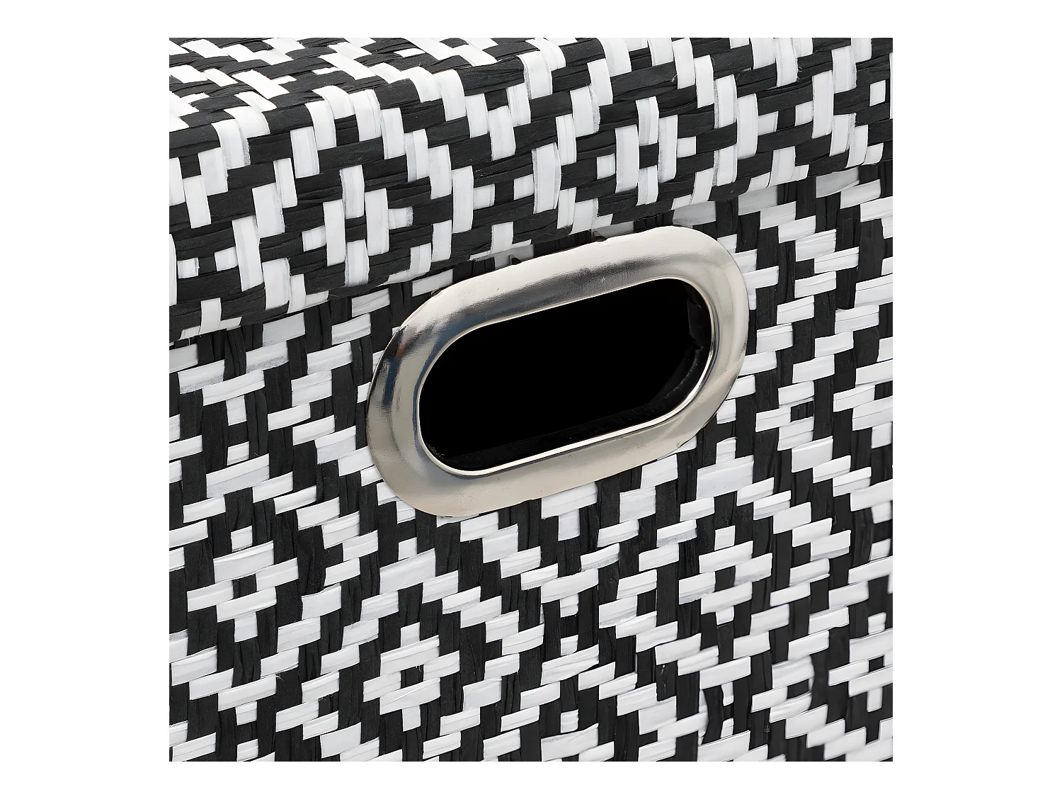 Boite de rangement avec couvercle 15 x 31 x 15 cm déco Noir & Blanc