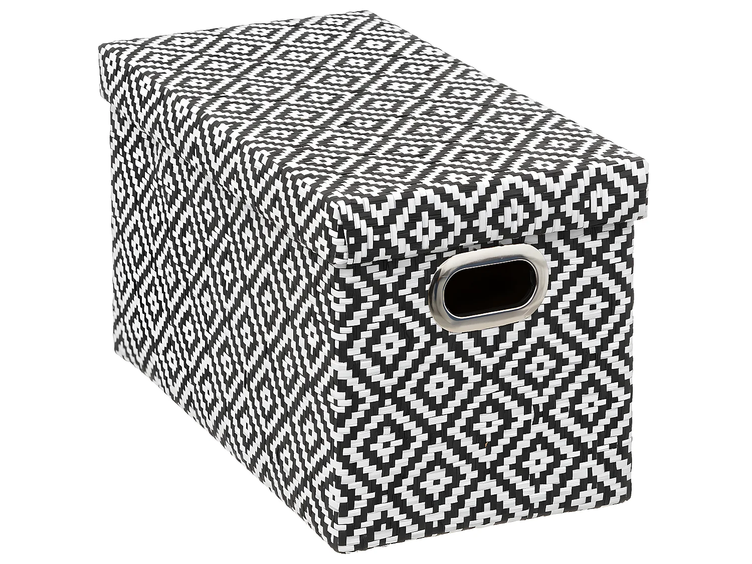 Boite de rangement avec couvercle 15 x 31 x 15 cm déco Noir & Blanc