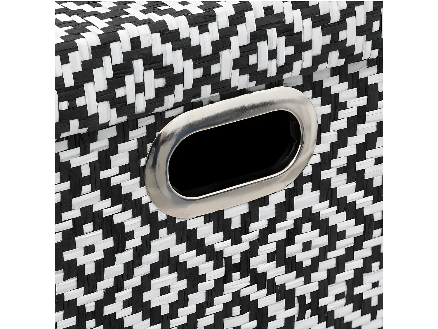 Boite de rangement avec couvercle 15 x 31 x 15 cm déco Noir & Blanc