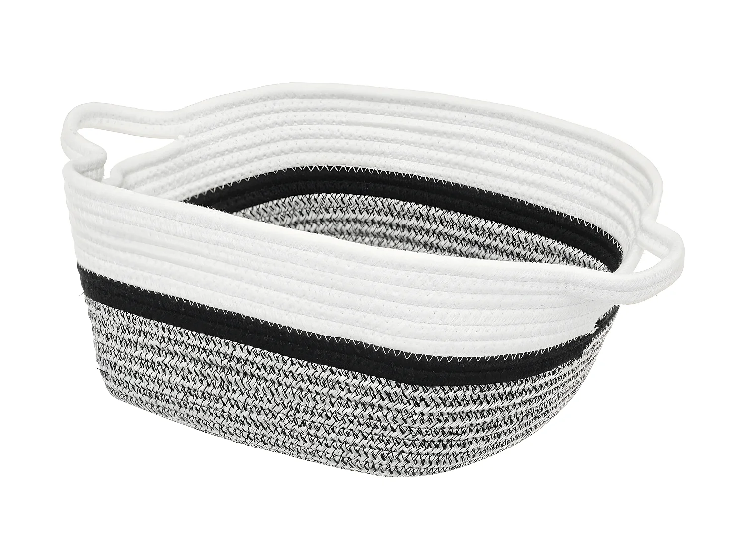 Boite de rangement en fils de coton tricolore 31 x 31 x 15 cm