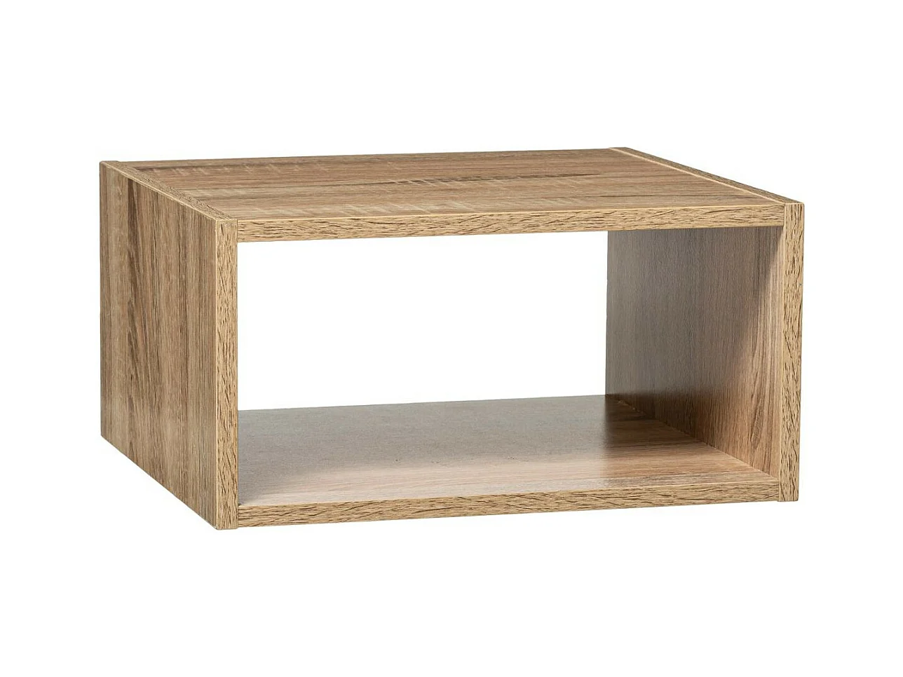 Meuble Étagère rectangulaire effet chêne naturel H 17 cm - à poser ou mural