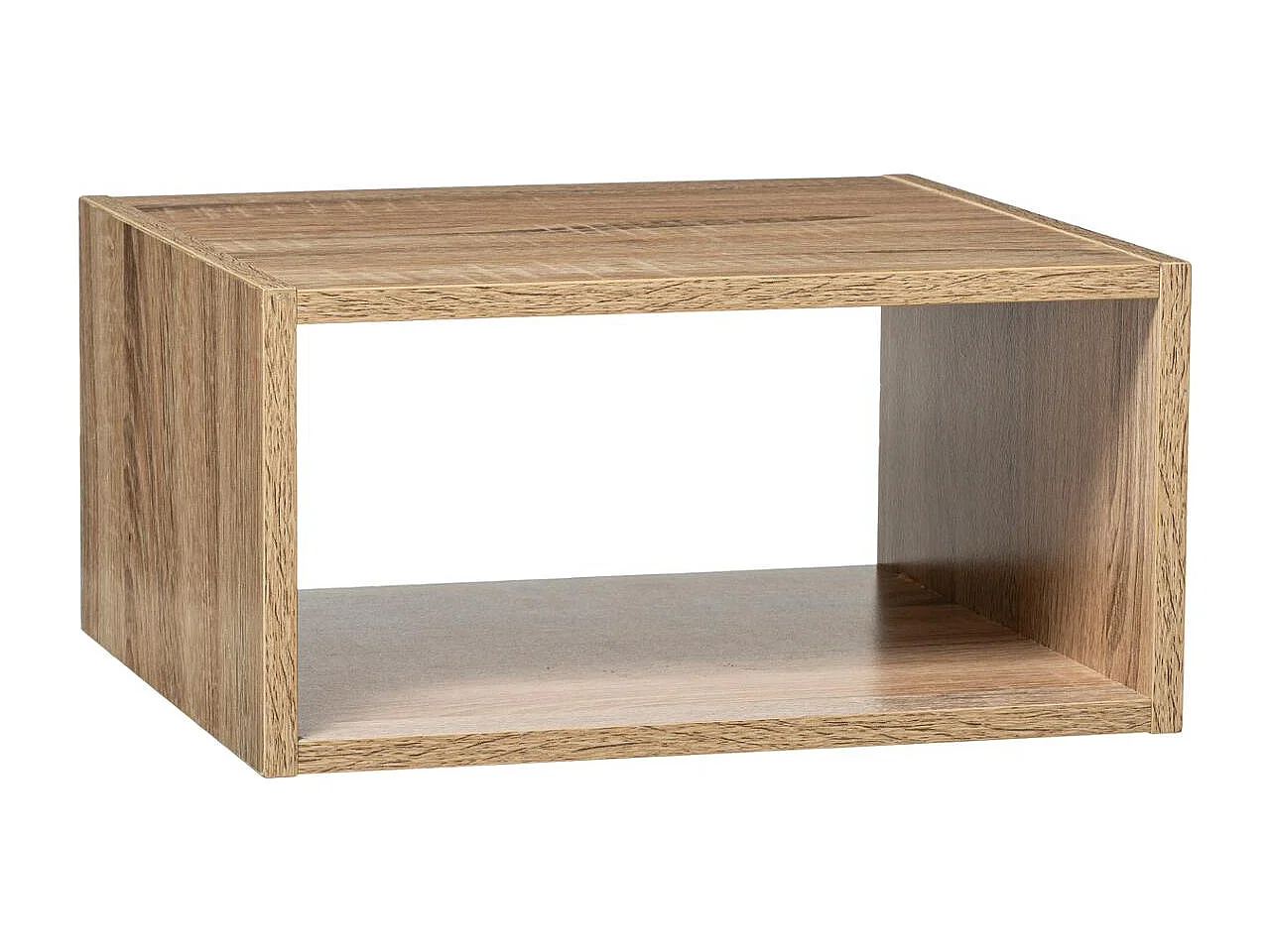 Meuble Étagère rectangulaire effet chêne naturel H 17 cm - à poser ou mural
