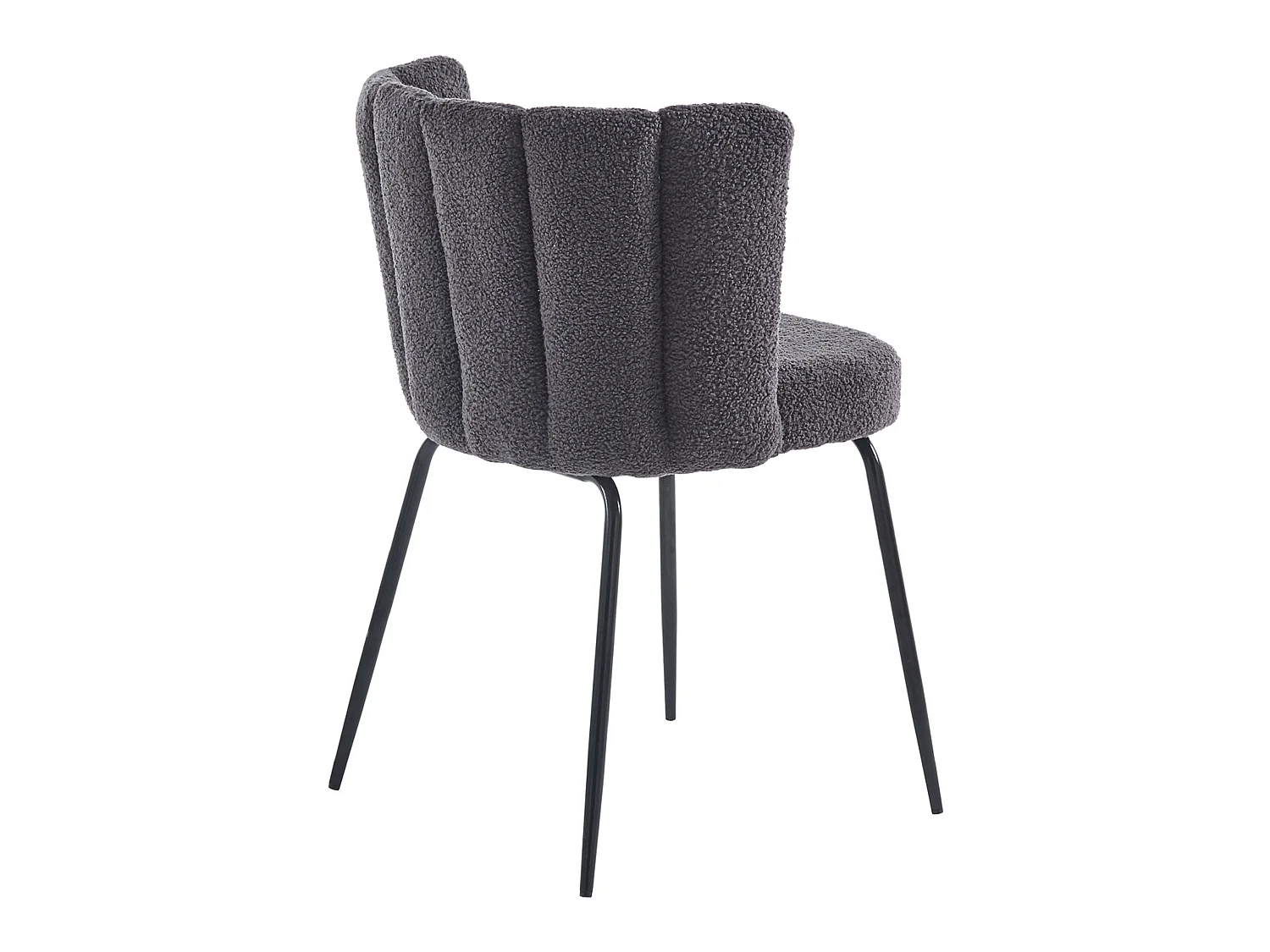 Lot de 4 chaise de salle à manger rembourrée en tissu au crochet gris - Longueur 57 x Profondeur 60 x Hauteur 79 cm